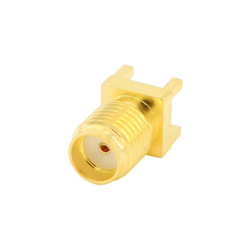 Gold-Plating Vertical Type Outer Screw Inner Hole PCB Mount RF Coaxial Connector SMA Connector