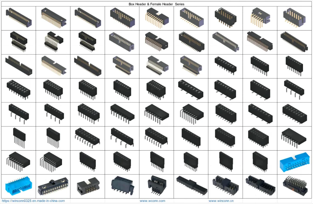 Pin Header Box Female Header;ATX;Btx;FPC;FFC;Lvds;IC Socket;RJ45;USB;1394;DIN;HDMI;Pcie;SATA;Wtb;Btb;Wtw;RF;D-SUB;DVI;Ngff;M2;SIM;Battery;Pogo Pin Connector